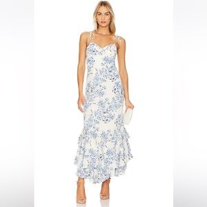 Yumi Kim Baxter Midi Dress in Positano Blue
